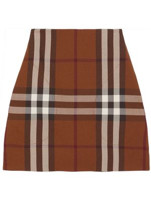 Burberry check-print wool-blend skirt - Brown