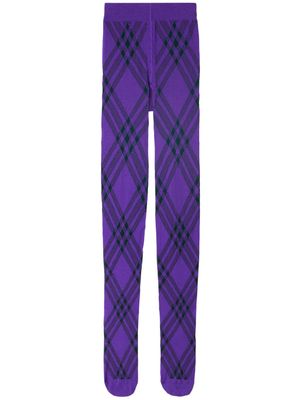 Burberry check-print wool-blend socks - Purple