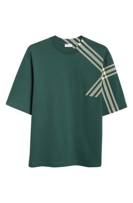 burberry Check Sleeve Cotton T-Shirt in Ivy