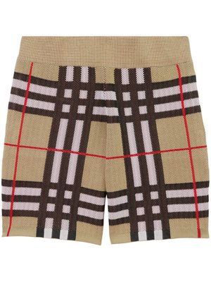 Burberry check technical shorts - Neutrals