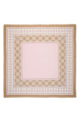 burberry Check Wool & Silk Gauze Scarf in Archive Beige/Cherry