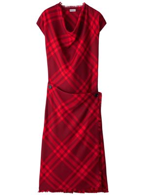 Burberry check wool dress - Red