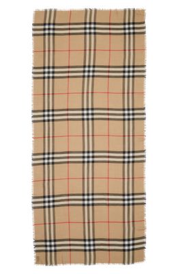 burberry Check Wool Scarf in Archive Beige