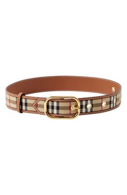 burberry Check Woven Belt in Vintage Check/Gold