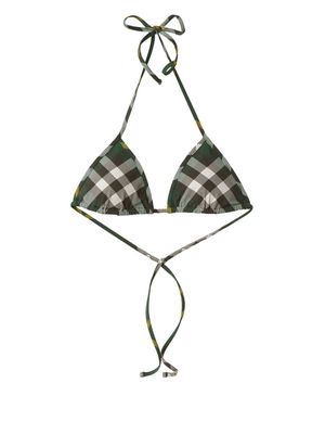 Burberry checked bikini top - Green