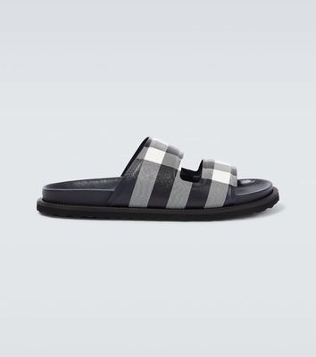 Burberry Checked canvas slides