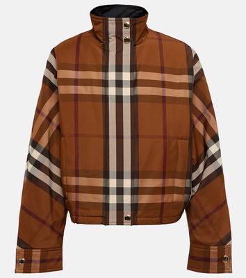 Burberry Checked funnel-neck jacket