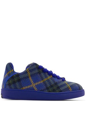 Burberry checked knitted sneakers - Blue