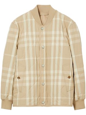 Burberry checked quilted jacket - Neutrals