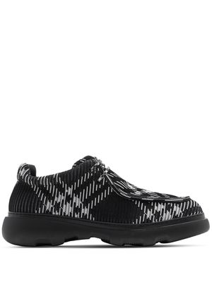 Burberry checked round-toe derby shoes - Black