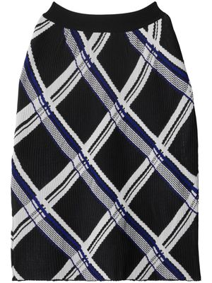 Burberry checked silk skirt - Black