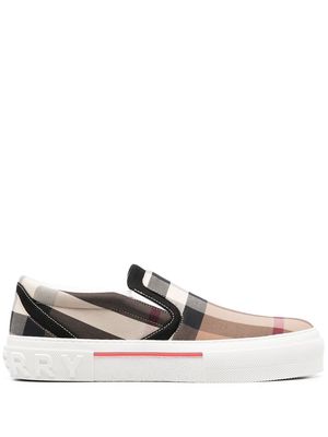 Burberry checked slip-on sneakers - Brown