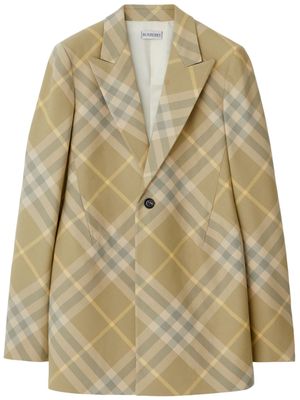 Burberry checked tailored single-breasted blazer - Neutrals