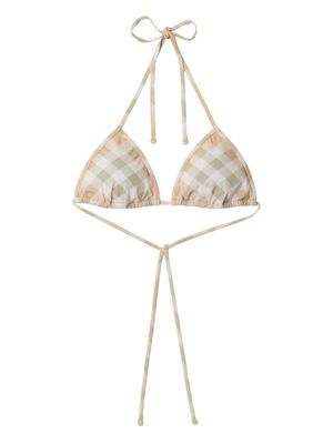 Burberry checked triangle bikini top - Neutrals