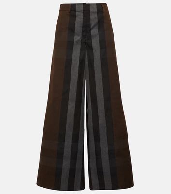 Burberry Checked wide-leg canvas pants