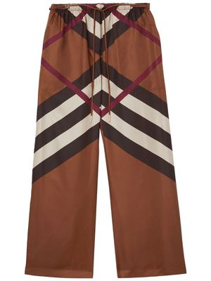 Burberry checked wide-leg trousers - Brown