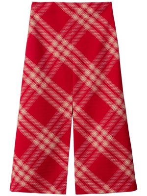 Burberry checked wool maxi skirt - Red