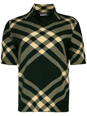 Burberry checked wool polo shirt - Green