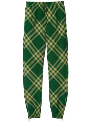 Burberry checked wool track pants - Green
