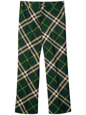 Burberry checked wool trousers - Green