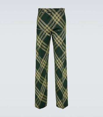 Burberry Checked wool twill straight pants