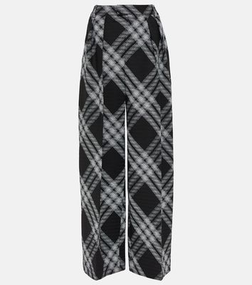 Burberry Checked wool wide-leg pants