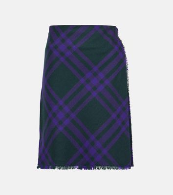 Burberry Checked wool wrap skirt