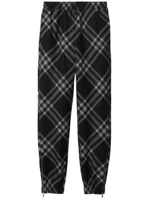 Burberry checkered flannel wool track pants - Black