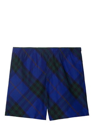 Burberry checkered twill swim shorts - Black