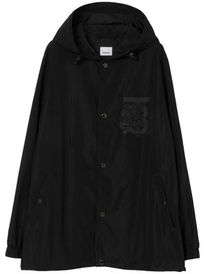 Burberry chest logo-print hooded jacket - Black