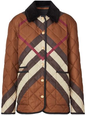 Burberry chevron check quilted jacket - Brown