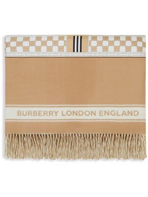 Burberry clock-print cashmere-wool blanket - Neutrals