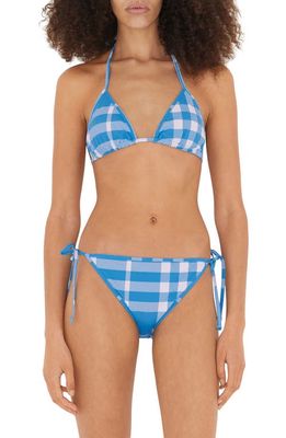 burberry Cobb Check Two-Piece Swimsuit in Vivid Blue Ip Check