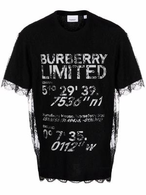 Burberry coordinates lace layered T-shirt - Black