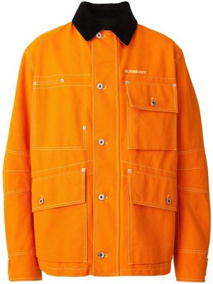 Burberry corduroy-collar canvas field jacket - Orange
