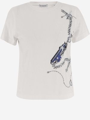 Burberry Cotton T-shirt With Knight Pattern