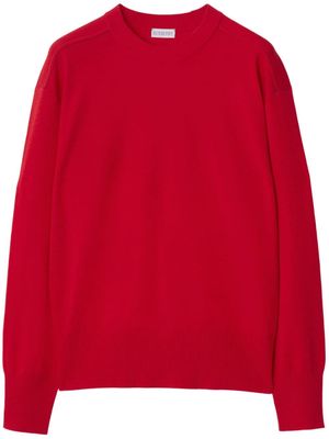 Burberry crew-neck ribbed-edge jumper - Red