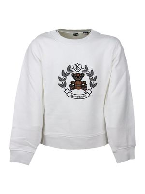 Burberry Crewneck Sweatshirt In Cotton Jersey With Classic Check Teddy Bear Print On The Front