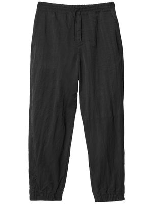 Burberry crinkled-finish straight-leg trousers - Black