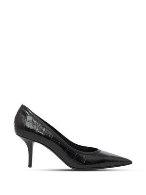 Burberry crocodile-effect pointed pumps - Black