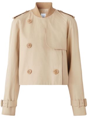 Burberry cropped double-breasted trench coat - Neutrals