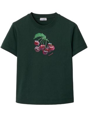 Burberry crystal-embellished cotton T-shirt - Green