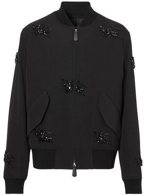 Burberry crystal-embellished Harrington jacket - Black