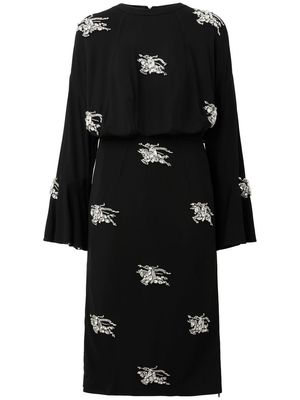 Burberry crystal-embellished long-sleeve dress - Black
