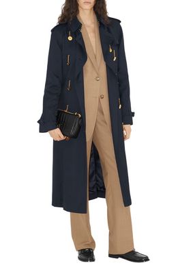 burberry Cuff Link Button Twill Trench Coat in Twilight Navy