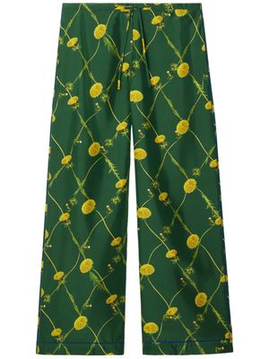 Burberry Dandelion floral-print flared trousers - Green
