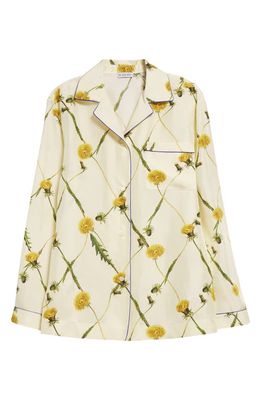 burberry Dandelion Lattice Print Silk Pajama Shirt in Sherbet Ip Pattern