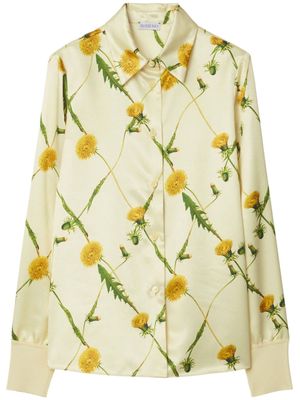 Burberry dandelion-print satin shirt - Neutrals