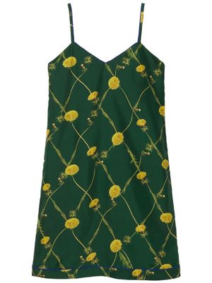 Burberry dandelion-print silk dress - Green