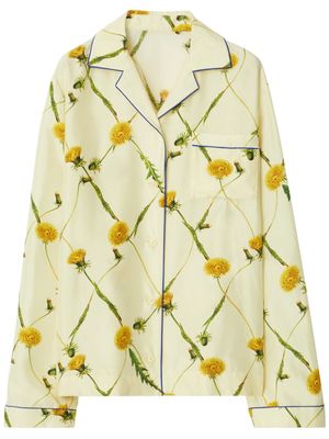 Burberry dandelion-print silk pyjama shirt - Neutrals